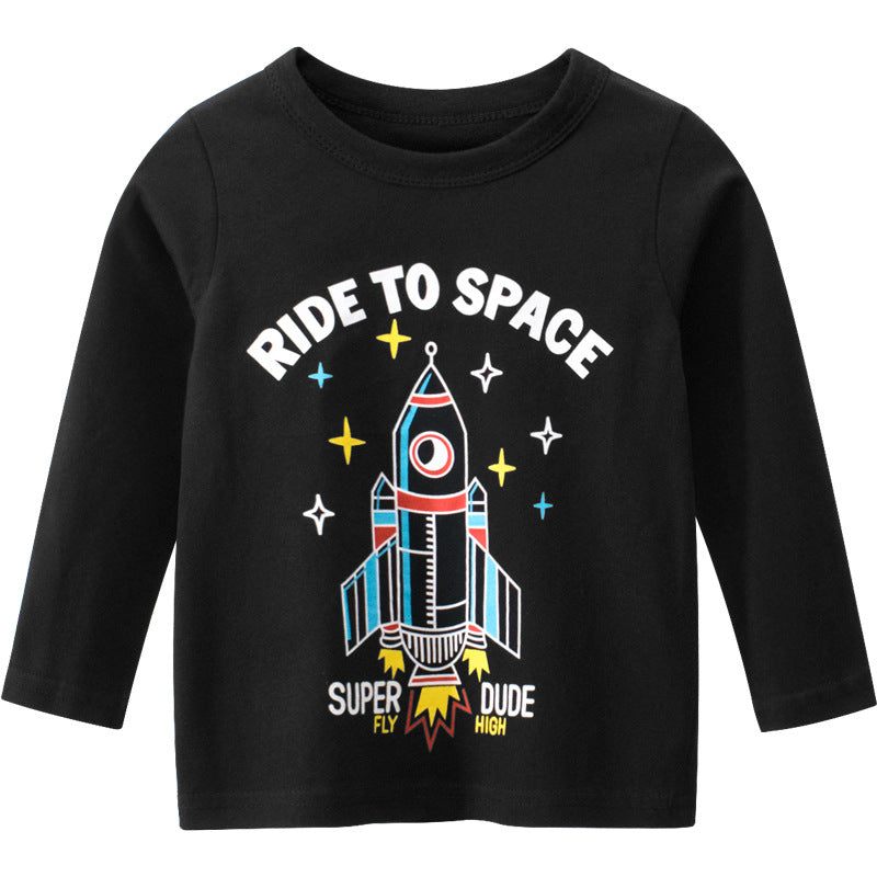 Googo Gaaga Boys "Ride To Space" Printed T-Shirt In Black