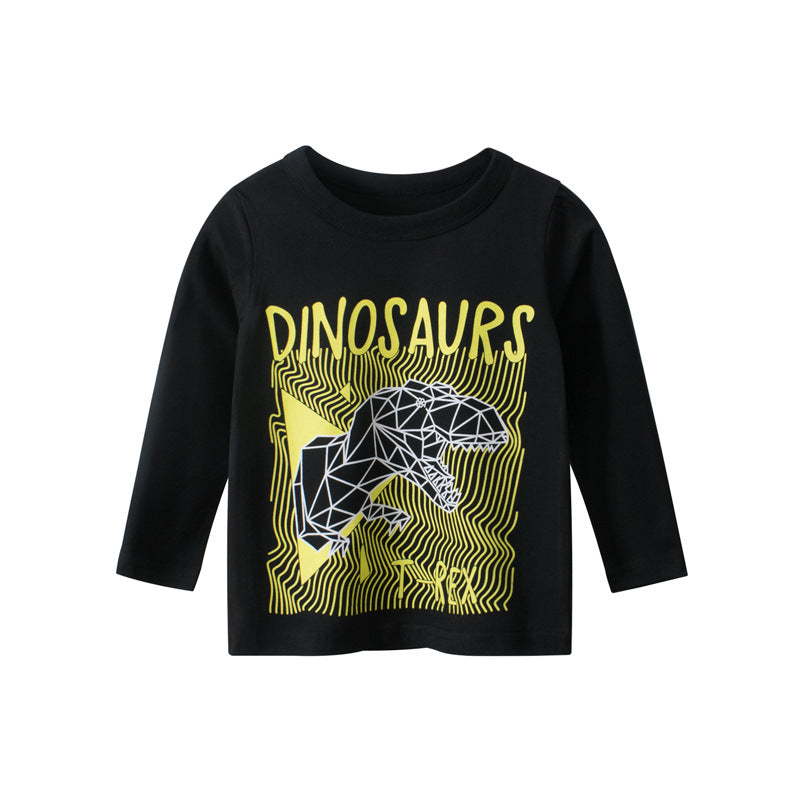 Googo Gaaga Boys Dinosaur Printed T-Shirt In Black