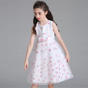 Girl's White Floral Dress