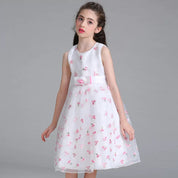 Girl's White Floral Dress