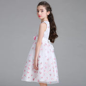 Girl's White Floral Dress