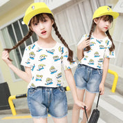 Girl's White Donald Duck Print Top