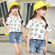 Girl's White Donald Duck Print Top