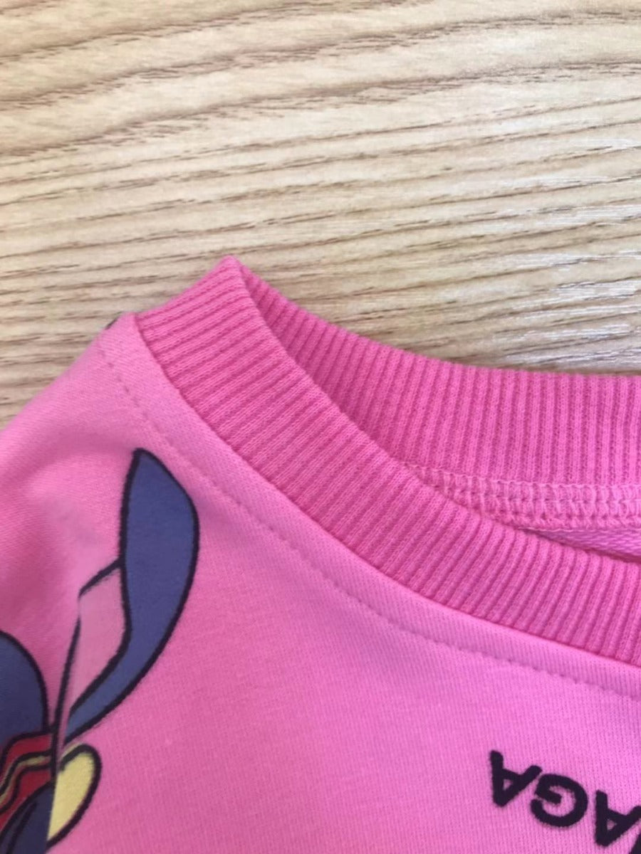 Girl's Pink Elephant Print Sweatshirt