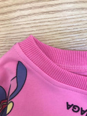 Girl's Pink Elephant Print Sweatshirt