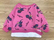Girl's Pink Elephant Print Sweatshirt