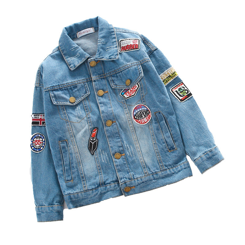 Girl's Blue Jeans Jacket & Pants Set