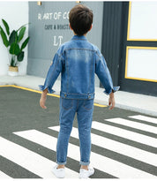 Girl's Blue Jeans Jacket & Pants Set