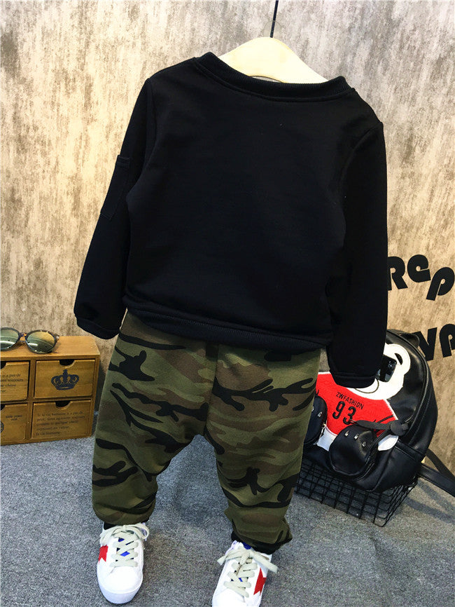 Googo Gaaga Boys Sweatshirt And Camouflage Pant Set