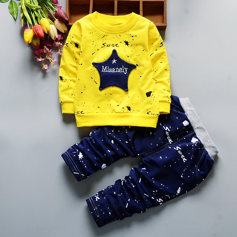 Boy's Full-Sleeve Sweatshirt & Pants Set