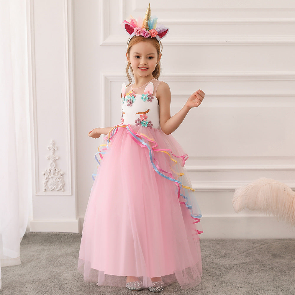 Girl's Pink Unicorn Dress