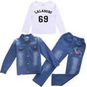 Girl's Jeans Jacket & Pants Set