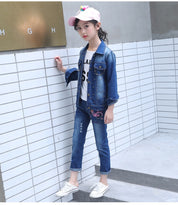 Girl's Jeans Jacket & Pants Set