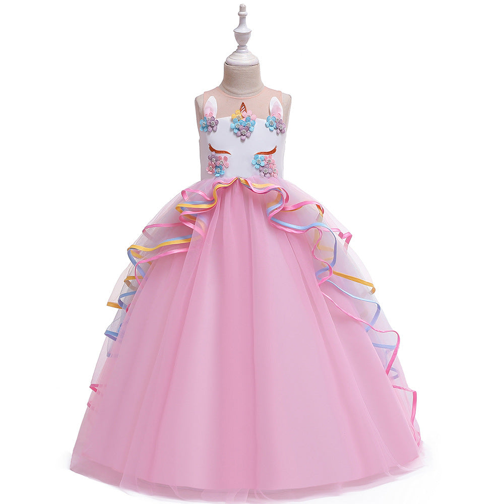 Girl's Pink Unicorn Dress