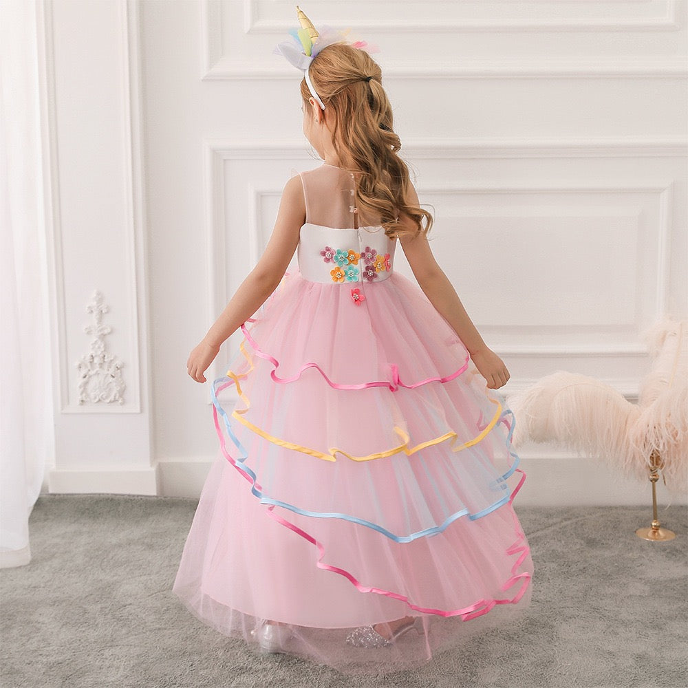 Girl's Pink Unicorn Dress