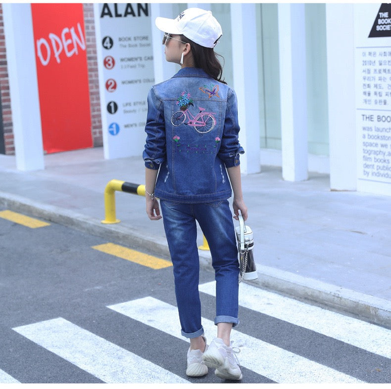 Girl's Jeans Jacket & Pants Set