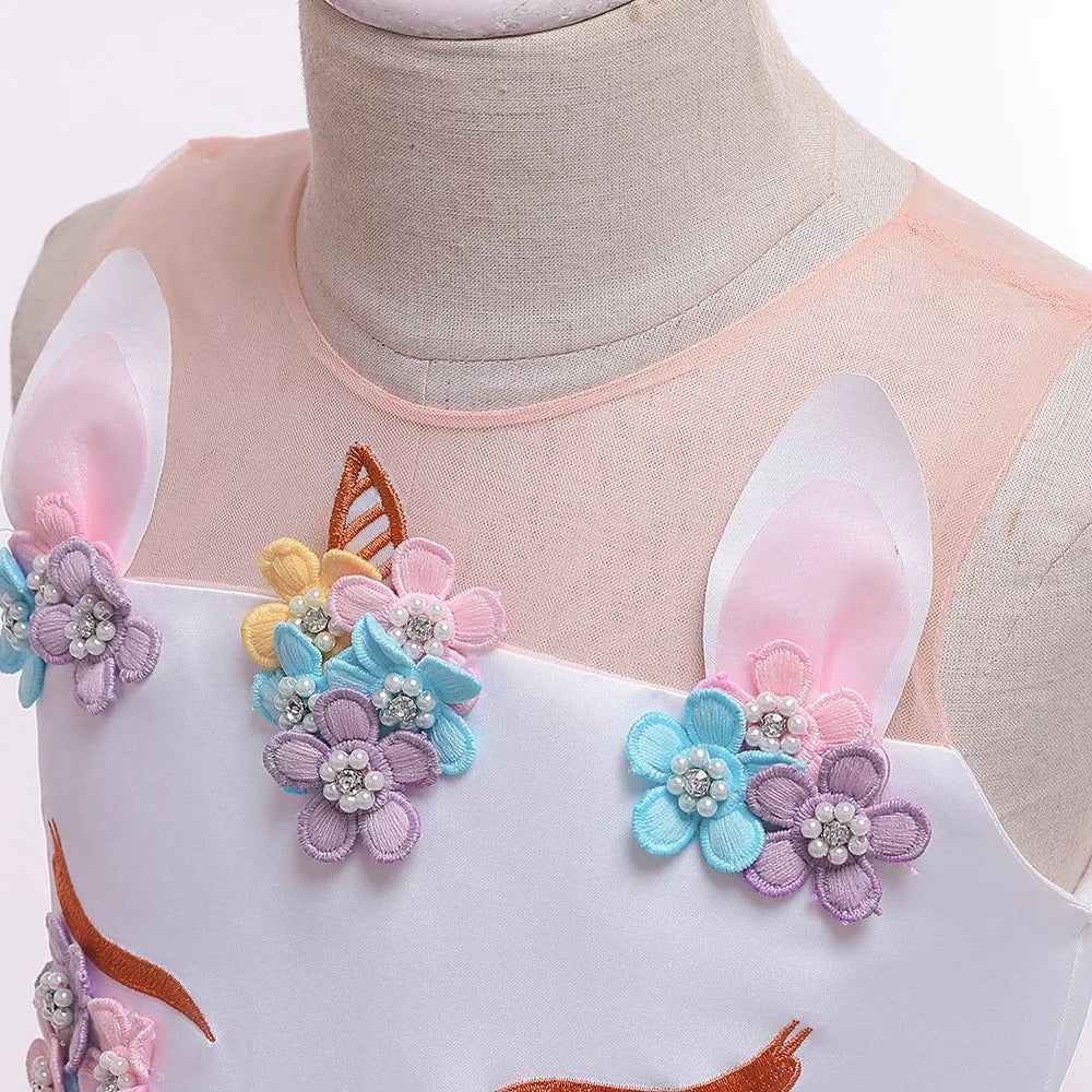 Girl's Pink Unicorn Dress