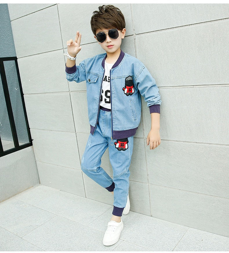 Girl's Jeans Jacket & Pants Set