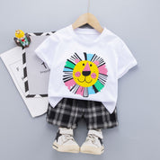 Boy's Multicolor Lion Print T-Shirt