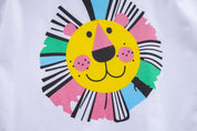 Boy's Multicolor Lion Print T-Shirt
