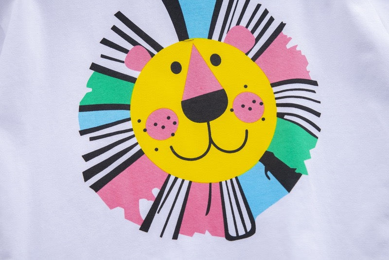 Boy's Multicolor Lion Print T-Shirt