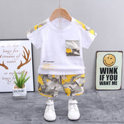 Boy's Multicolor Pocket T-Shirt & Shorts Set