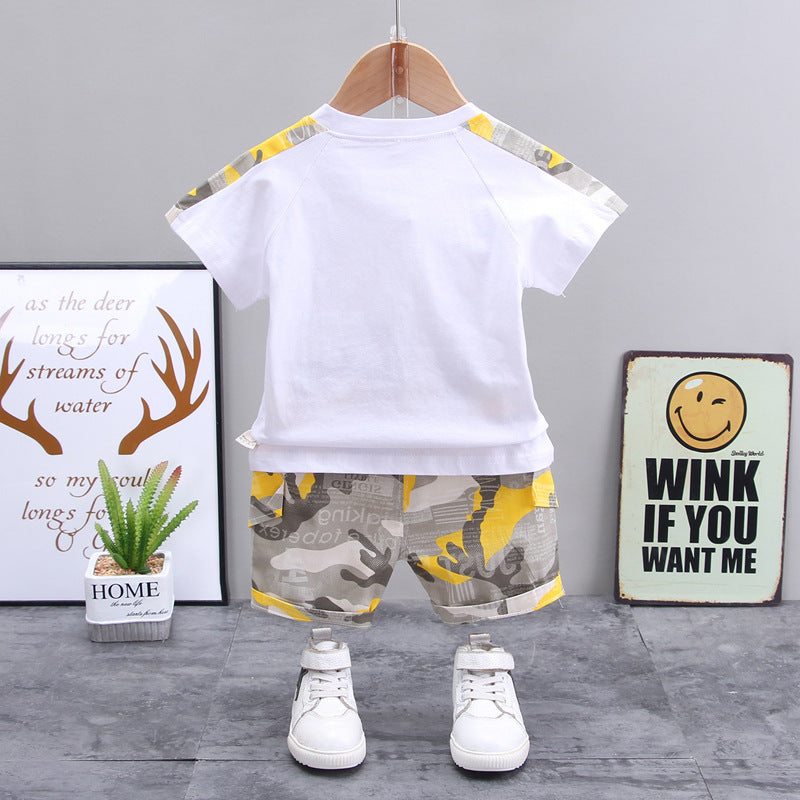 Boy's Multicolor Pocket T-Shirt & Shorts Set