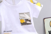 Boy's Multicolor Pocket T-Shirt & Shorts Set
