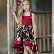 Girl's Multicolor Tie-Knot Dress