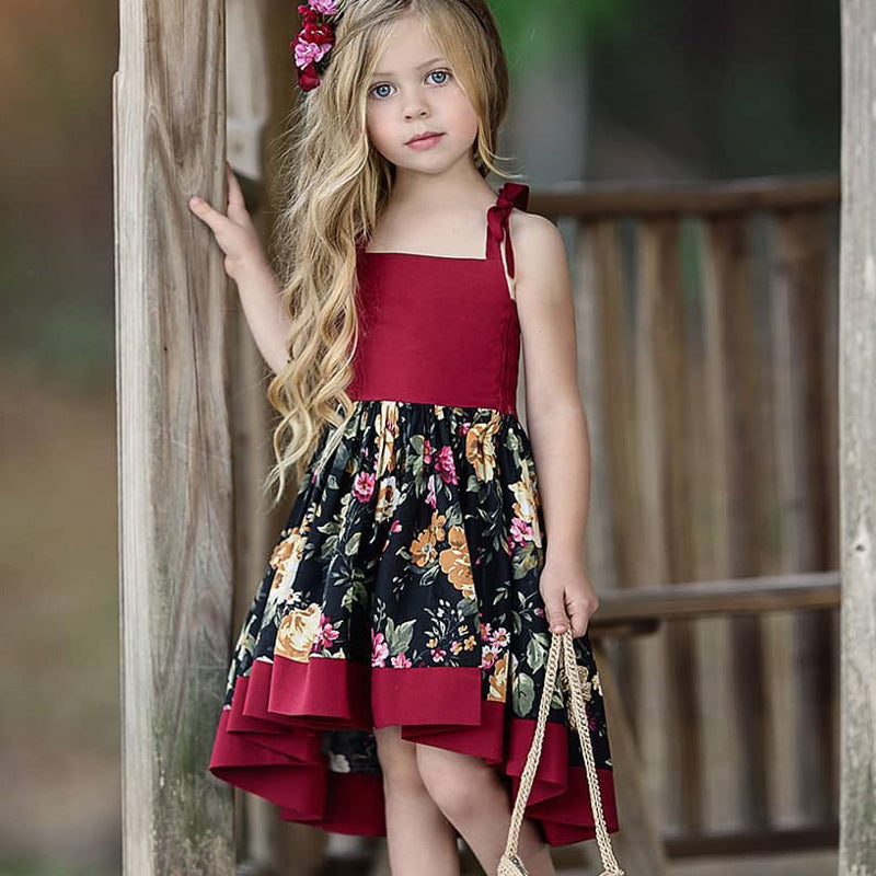 Girl's Multicolor Tie-Knot Dress