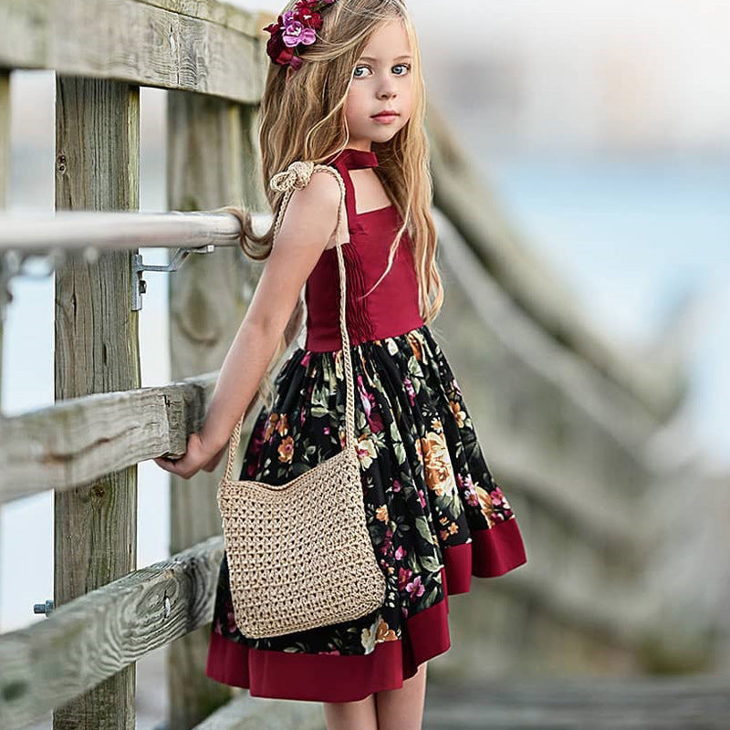 Girl's Multicolor Tie-Knot Dress