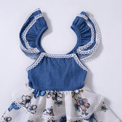 Girl's Multicolor Cap-Sleeve Dress