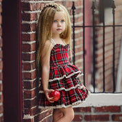 Girl's Multicolor Check Frock