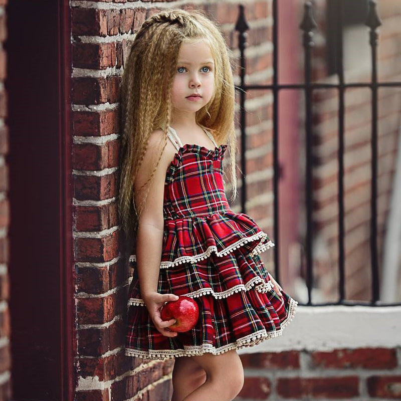 Girl's Multicolor Check Frock