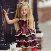 Girl's Multicolor Check Frock