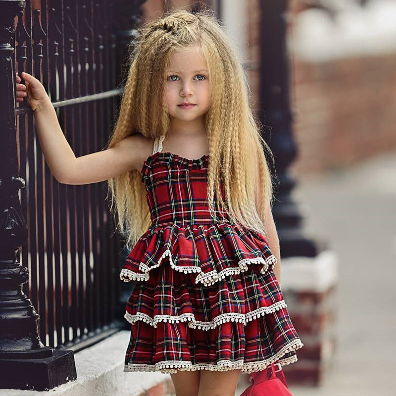 Girl's Multicolor Check Frock