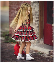 Girl's Multicolor Check Frock