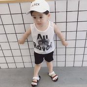 Boy's Black Crew Neck T-Shirt & Shorts Set