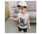 Boy's Black Crew Neck T-Shirt & Shorts Set