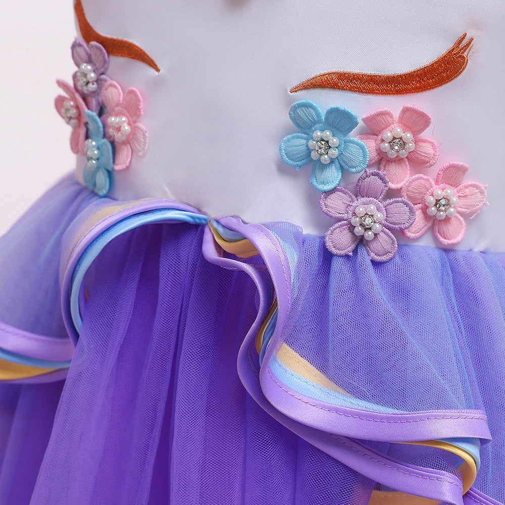 Girl's Purple Unicorn Dress
