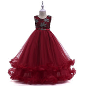 Girl's Maroon Sequin Dress