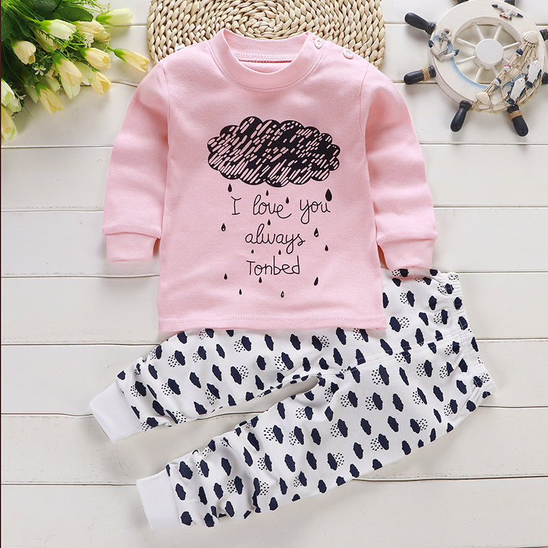 Girl's Multicolor I Love You Print T-Shirt & Pajama Set