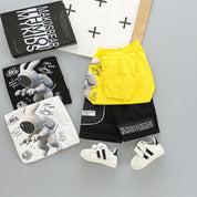 Boy's Multicolor Print Crew Neck T-Shirt & Shorts Set