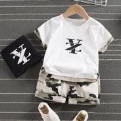 Boy's Multicolor Crew Neck T-Shirt & Shorts Set