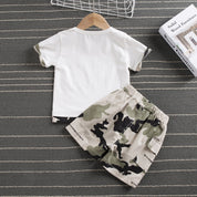 Boy's Multicolor Crew Neck T-Shirt & Shorts Set
