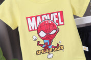 Boy's Multicolor Spiderman T-Shirt & Shorts Set
