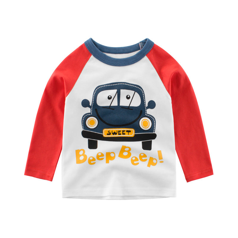 Boy's Multicolor Car Print T-Shirt