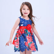 Girl's Blue Floral Frock