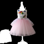 Girl's Unicorn Print Fit & Flare Dress