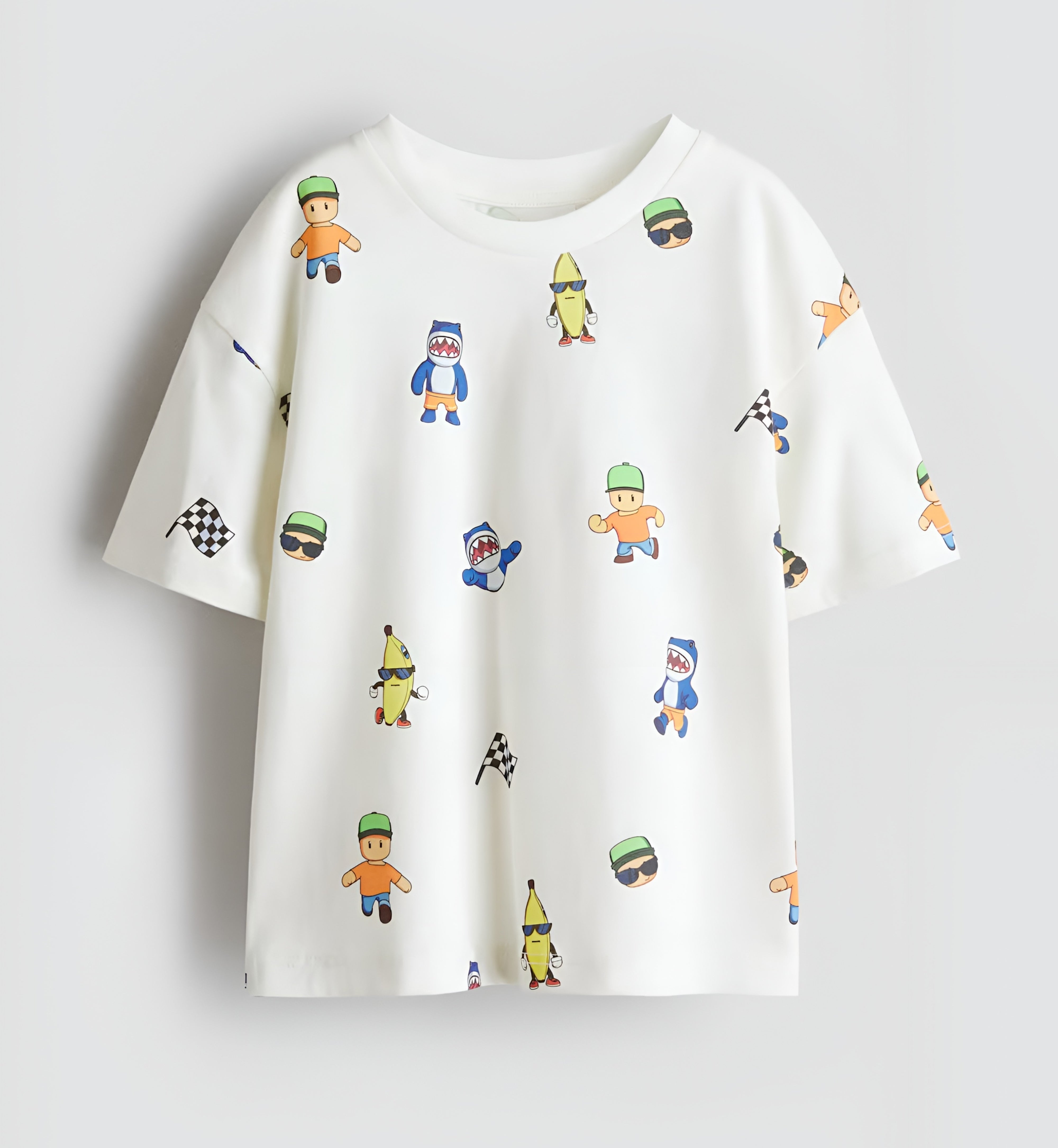 Boy's MiniCartoon Print Half-Sleeve T-Shirt - White